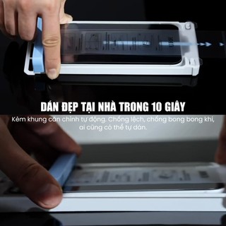 Kính Cường Lực Không Viền Đen URR cho iPhone 17 Pro Max Trong Suốt Siêu Mỏng Kèm Khung tự Dán