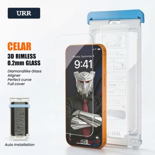 Kính Cường Lực Không Viền Đen URR cho iPhone 17 Pro Max Trong Suốt Siêu Mỏng Kèm Khung tự Dán