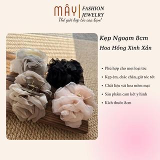 Kẹp Tóc 8cm Thiết Kế Hoa Hồng Voan Xinh Xắn • Mây Fashion Jewelry - K525.32