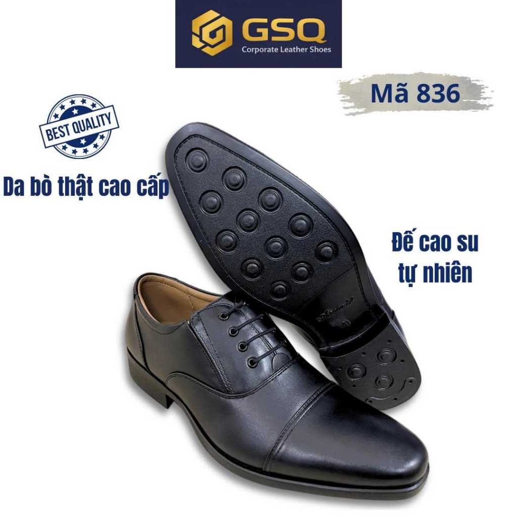 Giày Tây Nam Da Bò 836 – Giày Công Sở Nam Lịch Lãm