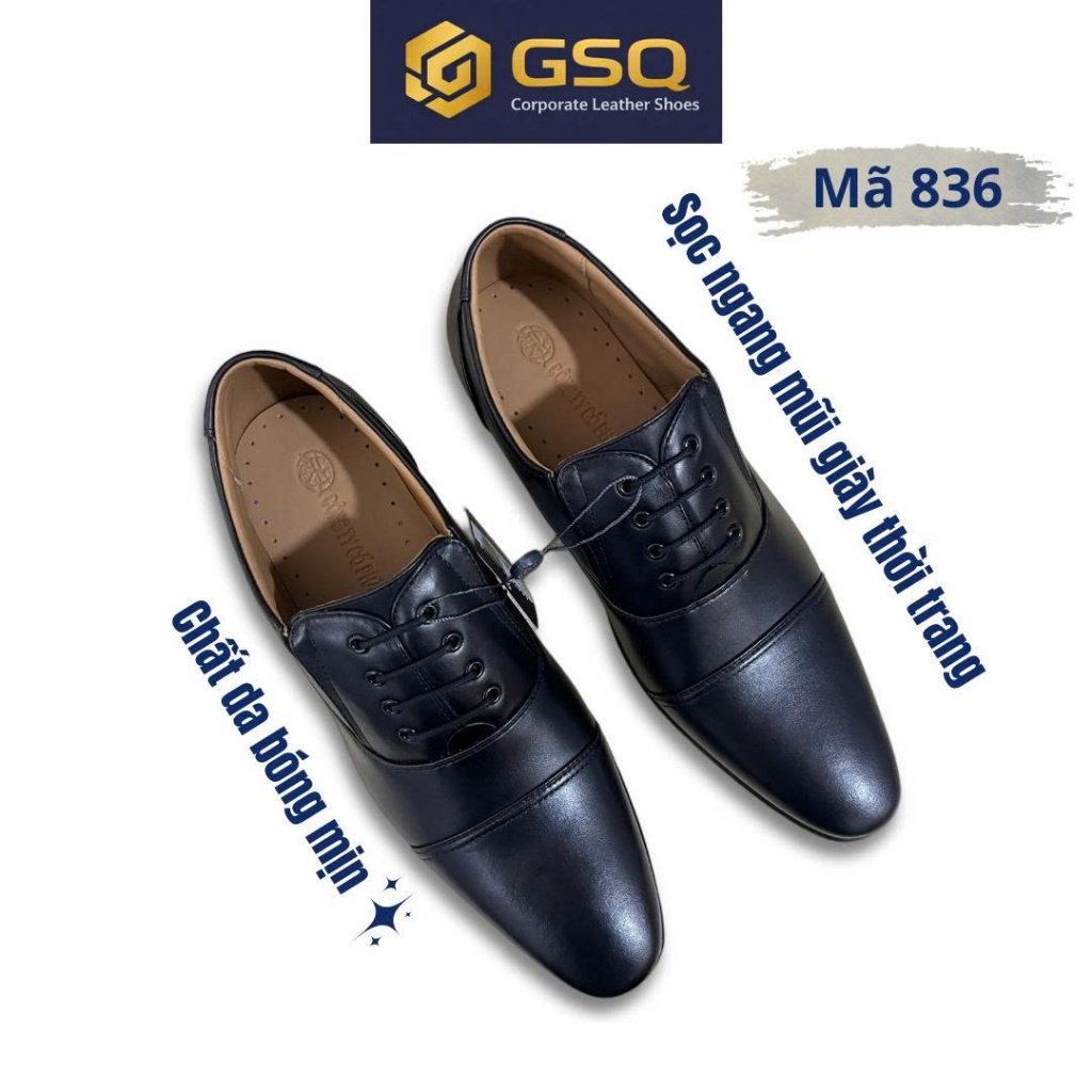 Giày Tây Nam Da Bò 836 – Giày Công Sở Nam Lịch Lãm