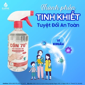 Dung dịch cồn y tế 70, 90 độ chính hãng sát trùng, khử khuẩn dùng cho spa, khử trùng vật dụng y tế
