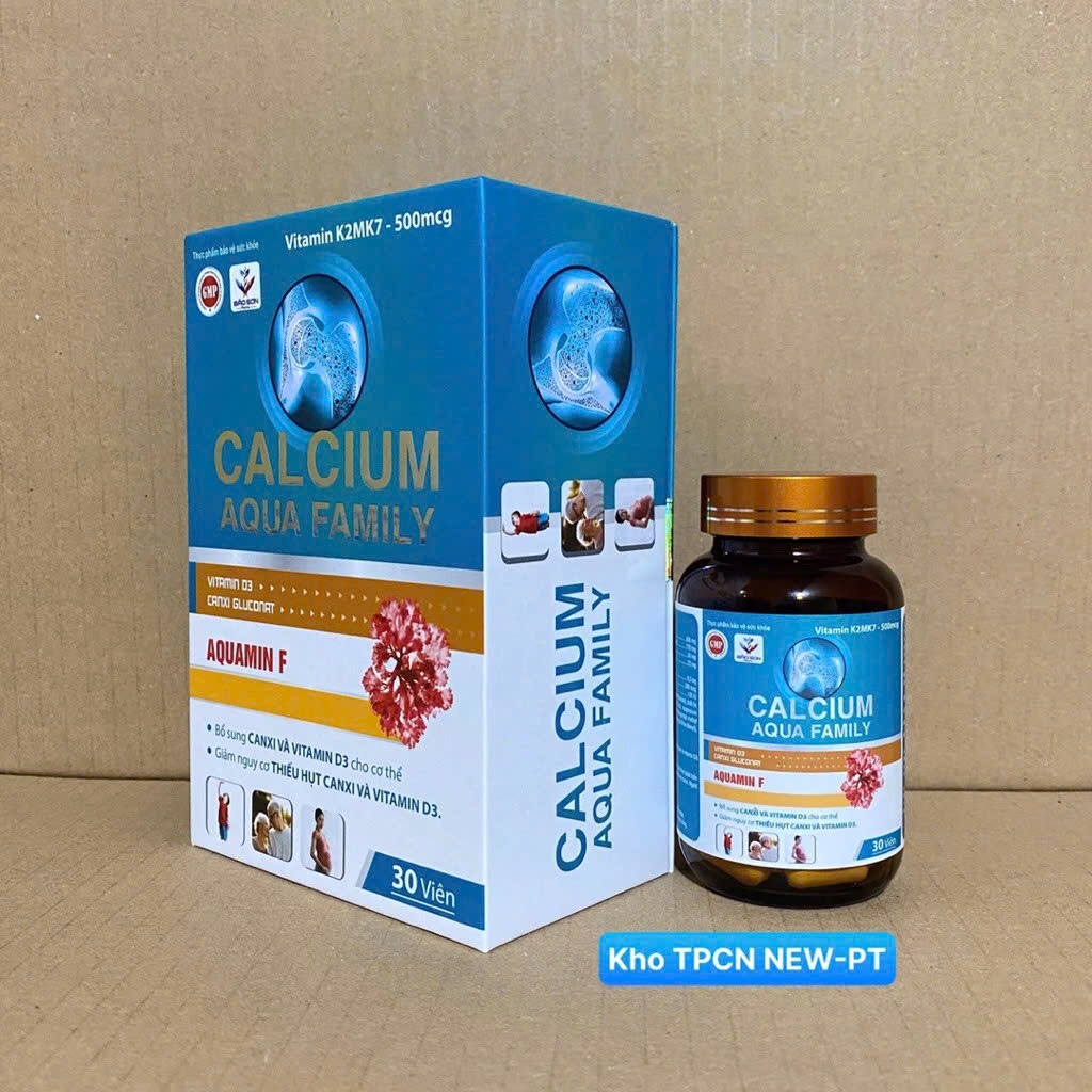 Canxi Aqua Family Aquamin F Hộp 30 Viên Chính Hãng Cao Cấp ✔️️️ Viên uống Calcium + Vitamin D3K2 xương khớp khỏe cao lớn
