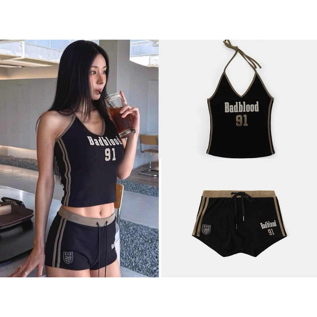 Set quần áo 2 dây buộc cổ Badblood 91