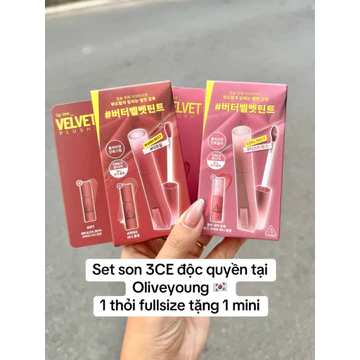 [Oliveyoung] Son 3CE velvet lip tint mẫu mới tặng thỏi mini