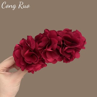 Kẹp Chuối, Kẹp Dọc 13cm Đính Hoa 2 Mặt Cao Cấp • Mây Fashion Jewelry - K625.01