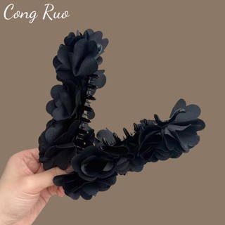 Kẹp Chuối, Kẹp Dọc 13cm Đính Hoa 2 Mặt Cao Cấp • Mây Fashion Jewelry - K625.01