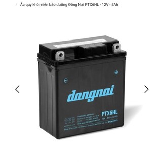 Bình ắc quy xe máy 12v khô miễn bảo dưỡng Đồng Nai PTX6HL | 12V - 5ah