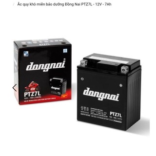 Bình acquy xe máy 12v khô miễn bảo dưỡng đồng nai PTZ7L | 12V - 7ah