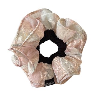 Scrunchies 2 Lớp 16cm Voan Thêu Hoa Xinh Xắn • Mây Fashion Jewelry - C725.24