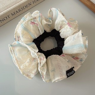 Scrunchies 2 Lớp 16cm Voan Thêu Hoa Xinh Xắn • Mây Fashion Jewelry - C725.24
