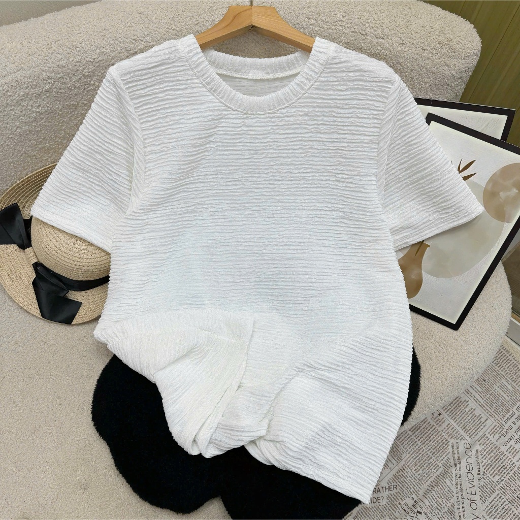 Áo Thun Xốp Nhật Nữ Bigsize Cô Nhỏ Phom Rộng, Co Giãn Thoải Mái Dễ Chịu – Size 50-92kg A314