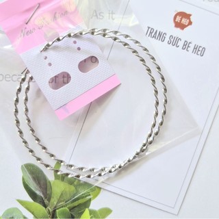 Bông tai inox tròn không đen không gỉ Trang sức Bé Heo