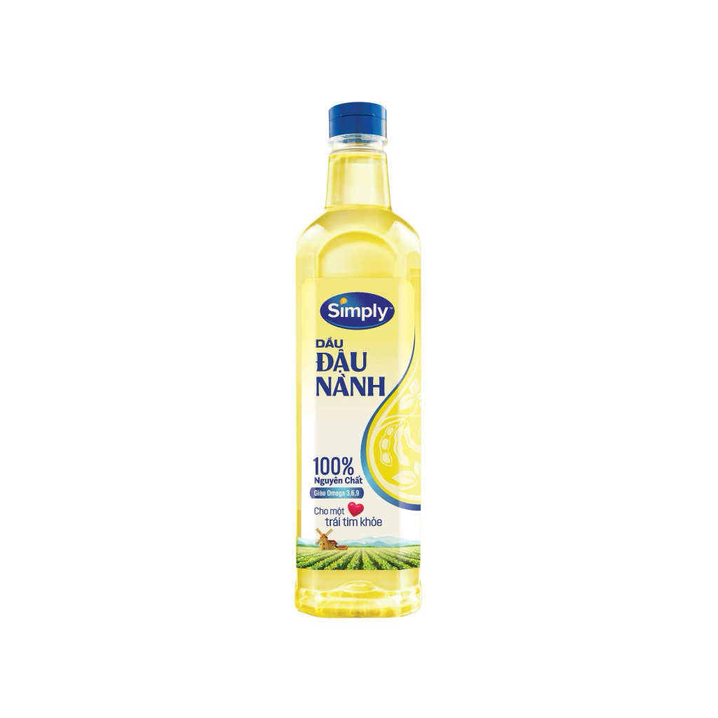 Dầu Đậu Nành Simply 1L -2L– 100% Nguyên Chất, Giàu Omega 3-6-9, Tốt Cho Tim Mạch, Chiên Xào Thơm Ngon là