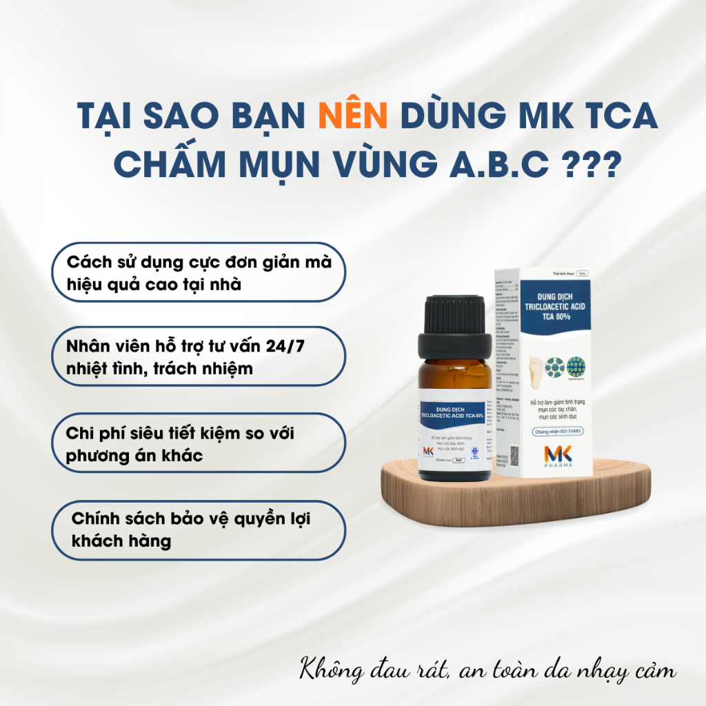 [MỤN VÙNG KÍN] Dung Dịch Xử Lý Hạt Ngọc, Sùi Mào Gà MK TCA ( Che Tên )