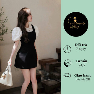 Váy yếm cổ vuông ôm eo Eva hamichi