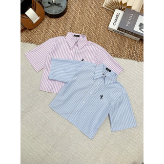Áo sơ mi kẻ crop Cá thu shop , style hàn quốc