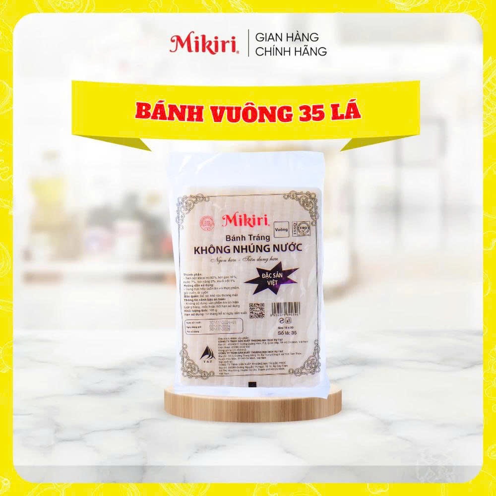 [Combo]Bánh Tráng Cuốn Dẻo, Không Cần Nhúng Nước Mikiri 30-35 Lá - Không Gãy, Dễ Cuốn