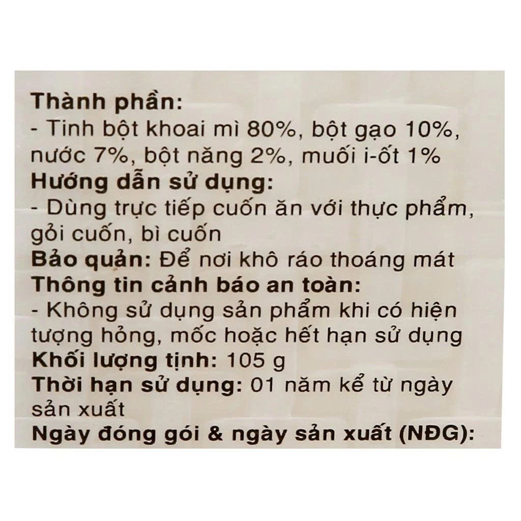 [Combo]Bánh Tráng Cuốn Dẻo, Không Cần Nhúng Nước Mikiri 30-35 Lá - Không Gãy, Dễ Cuốn