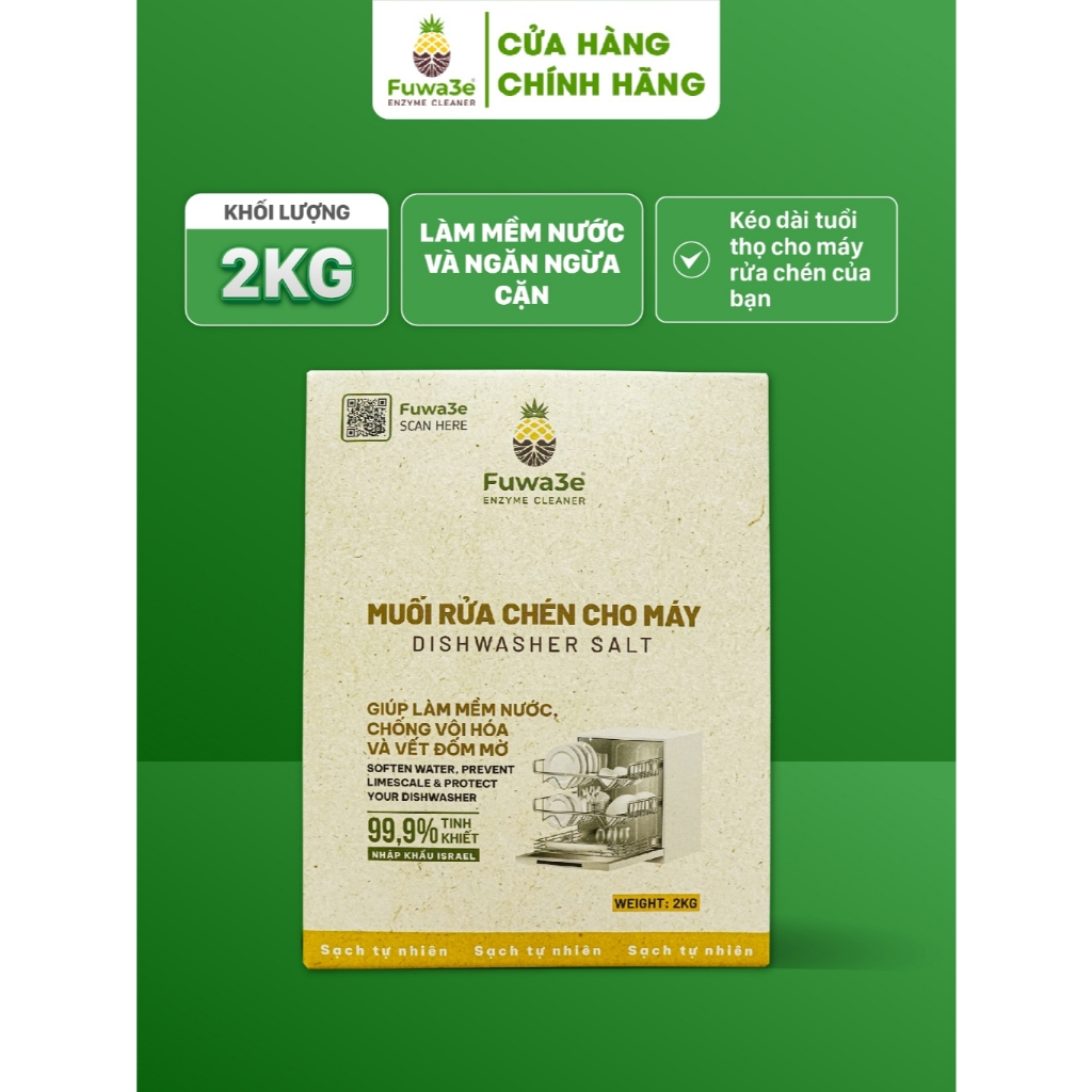 Muối Rửa Bát Cho Máy Rửa Chén Bát Làm Mềm Nước Tăng Hiệu Quả Ngăn Cặn Vôi 2kg