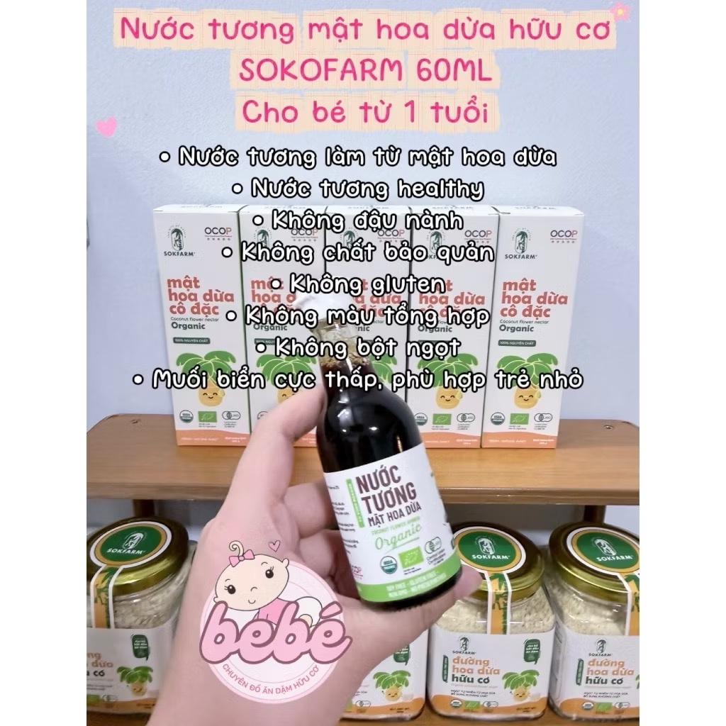 Nước tương tảo bẹ Kid&Mama, Thuyền Xưa, Lumlum, Sokfarm mật hoa dừa cho bé từ 1 tuổi