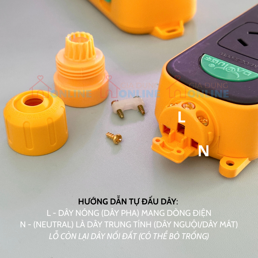 (CHỈ CÓ CHÂN DẸT) Ổ cắm điện có khóa chống rút phích an toàn cho trẻ em