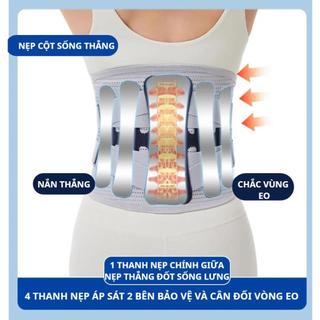 Đai Lưng Định Hình Cột Sống 5 Thanh Thép, Nẹp Thẳng Vùng Thắt Lưng, Chống Đau Lưng, Thoát Vị, Thoái Hóa Cột Sống