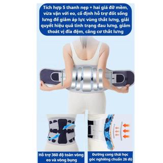 Đai Lưng Định Hình Cột Sống 5 Thanh Thép, Nẹp Thẳng Vùng Thắt Lưng, Chống Đau Lưng, Thoát Vị, Thoái Hóa Cột Sống