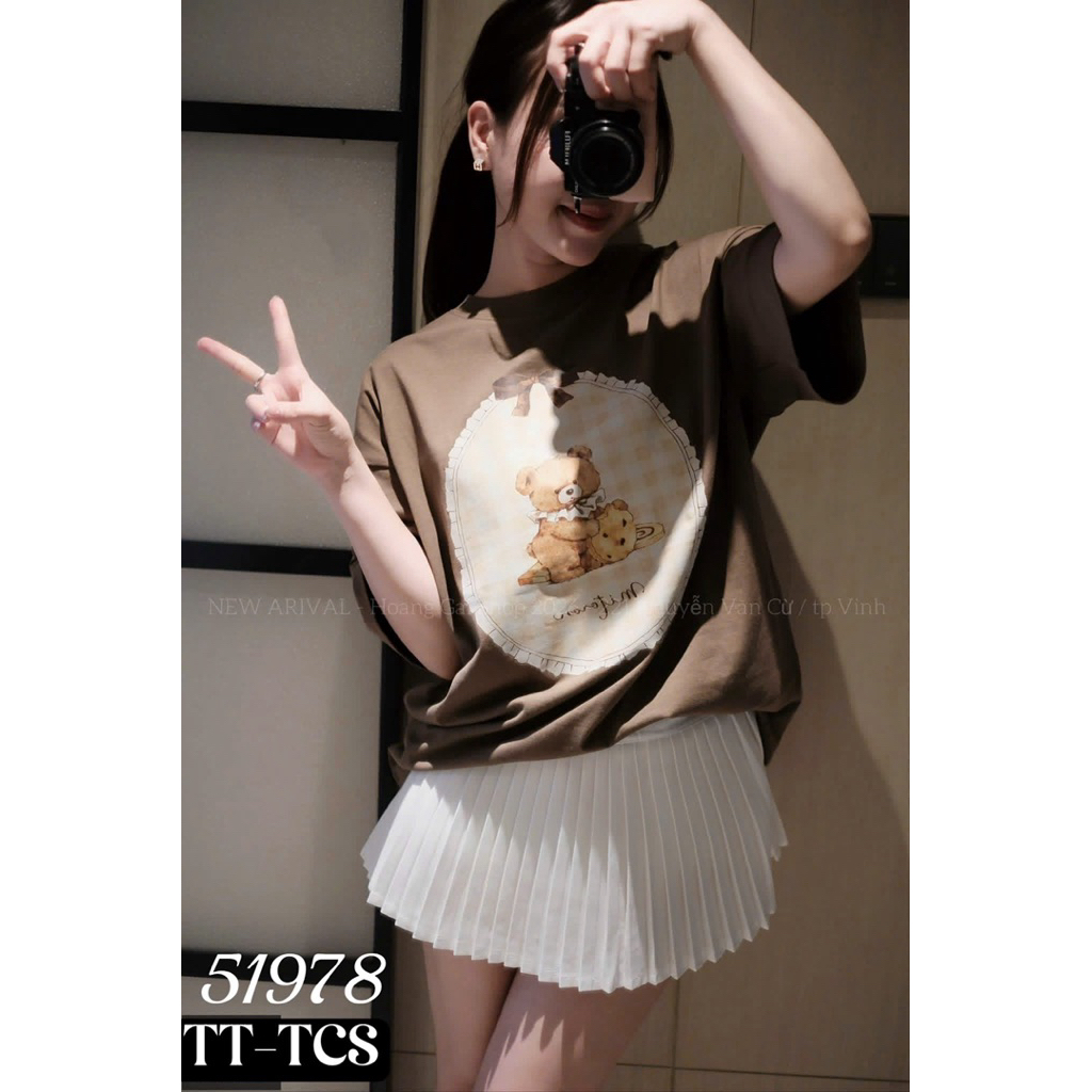 [𝐒𝐮𝐙𝐲] Áo Thun Nâu Gấu Teddy QCCC (>52kg  1m58 Trở Lên)