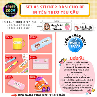 [ IN TÊN THEO YÊU CẦU] Set 85 Sticker Dán Đồ Dùng Cho Bé - MẪU CAPYBARA Hottrend - Colorboomshop