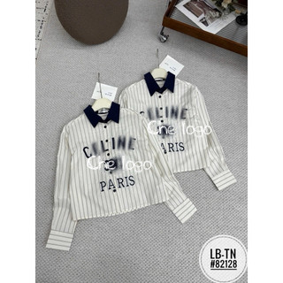 Áo sơ mi thô CL kẻ sọc cổ đen #82128