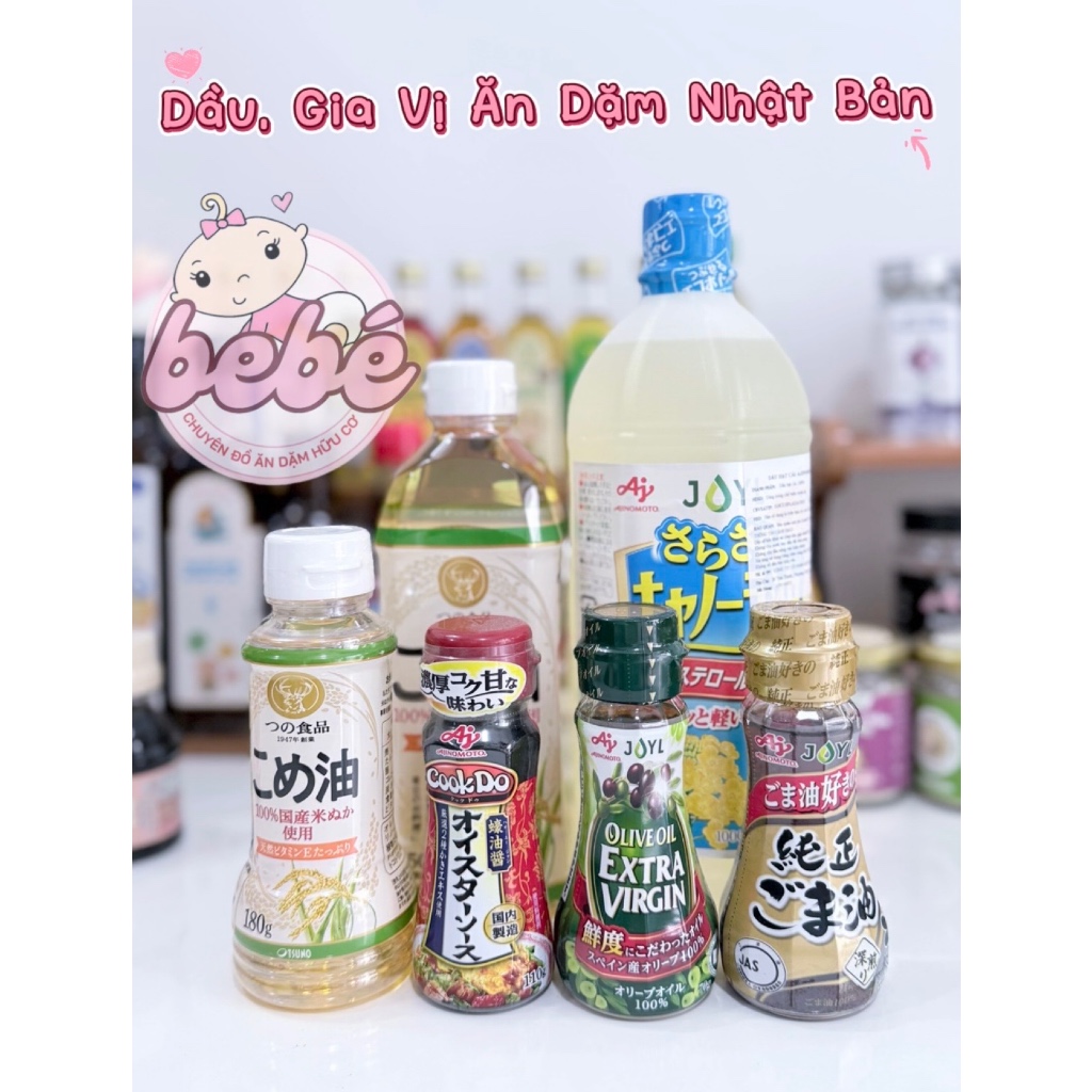 Dầu mè, dầu olive oliu Ajinomoto Nhật Bản lọ 70gr , Dầu ăn dặm cho bé