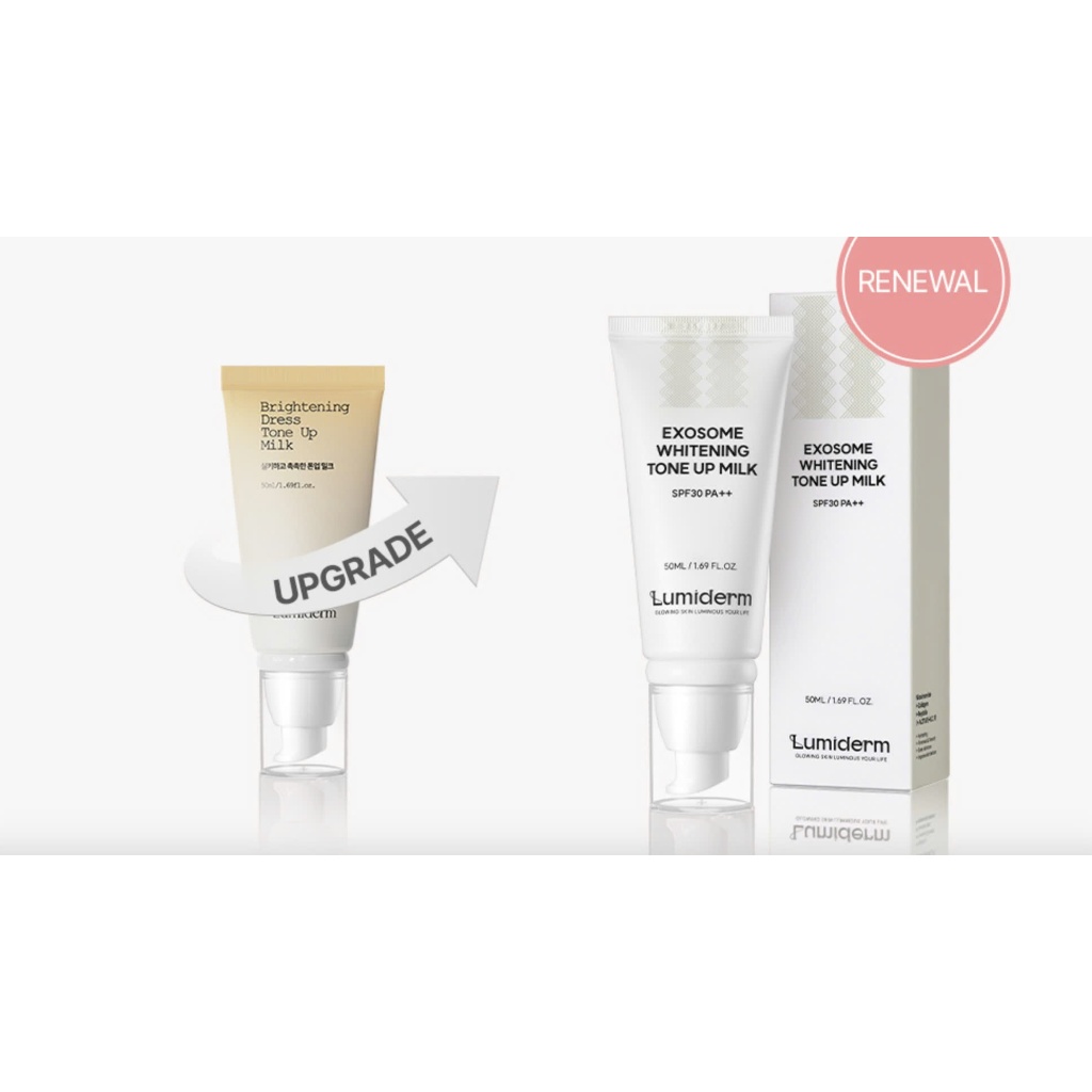 M22_ (KÈM QUÀ) Kem Nâng Tone Dạng Sữa EXOSOME Lumiderm EXO SOME WHITENING TONE UP MILK SPF 30 PA++