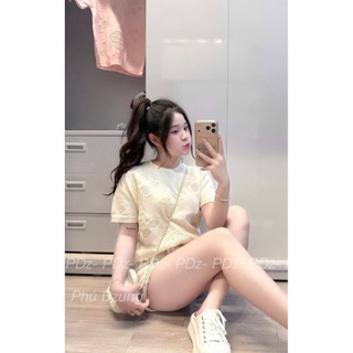 Áo cộc len hoạ tiết