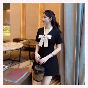 váy Tuyết Mưa Nơ Tafta màu be (có quần bảo hộ rời)