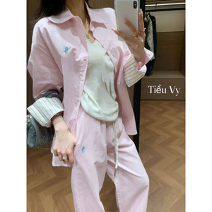 Set áo sơ mi quần suông ngựa polo