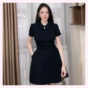 Váy Cổ Sơ Mi Cộc Tay Dáng Ngắn (có quần bảo hộ rời)