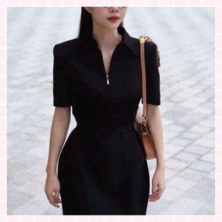 (G25) Váy Cổ Khoá Cộc Tay Dáng Dài 115cm