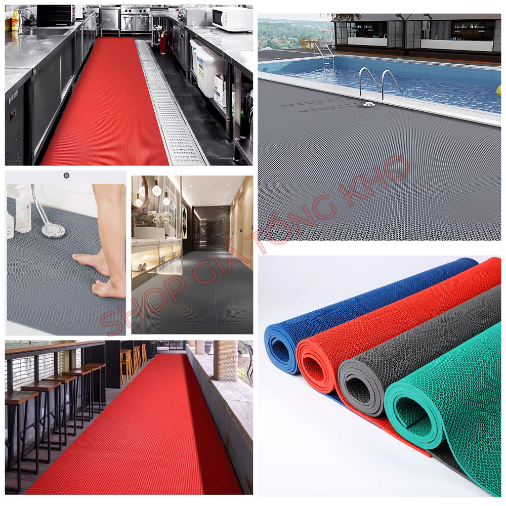 Thảm Nhựa Lưới Zikzak PVC Chống Trượt Thảm Lót Sàn Nhà Tắm, Nhà Bếp, Cửa Ra Vào Khổ 90cm / 120cm