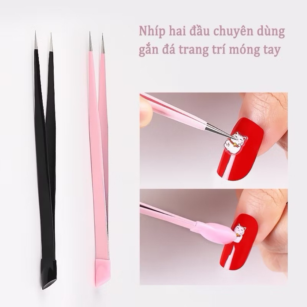 nhíp chuyên dung gắp đá , lấy dán sticker có đầu miết,màu sắc giao ngẫu nhiên