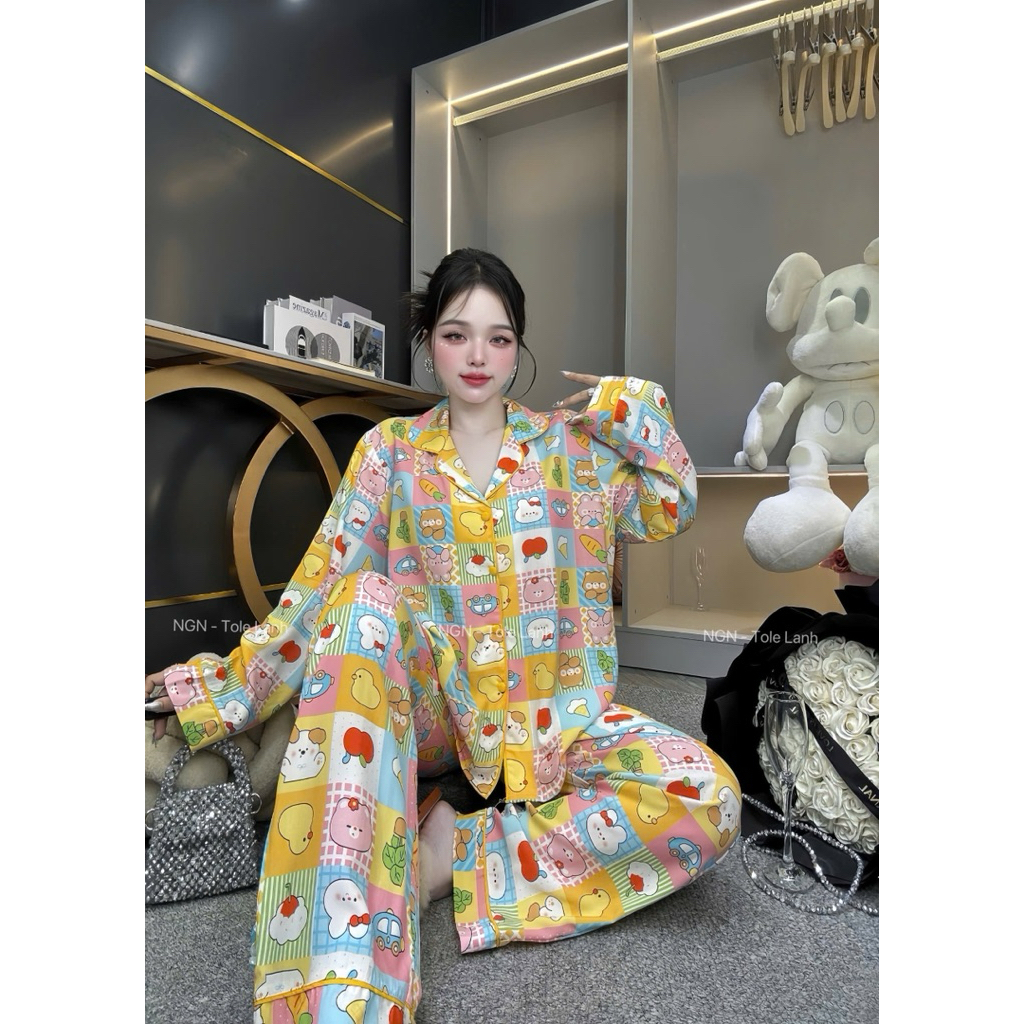 Tole Pyjama Truyền Thống Cúc Bọc Viền Lé Xịn Xò