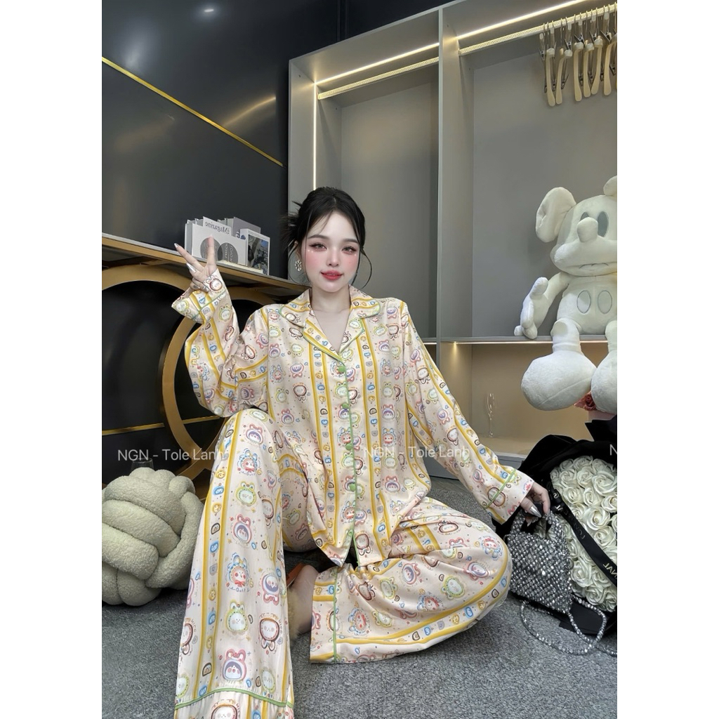 Tole Pyjama Truyền Thống Cúc Bọc Viền Lé Xịn Xò