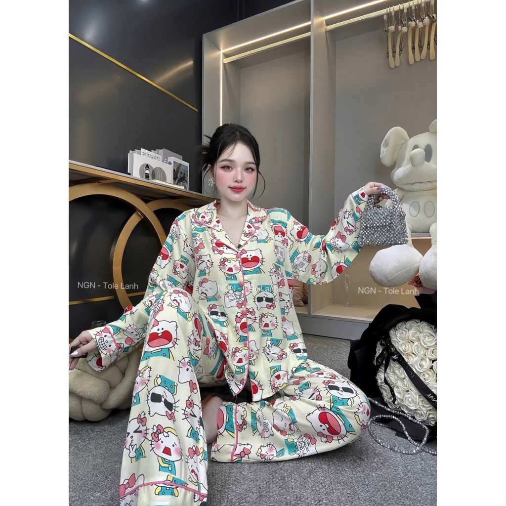 Tole Pyjama Truyền Thống Cúc Bọc Viền Lé Xịn Xò