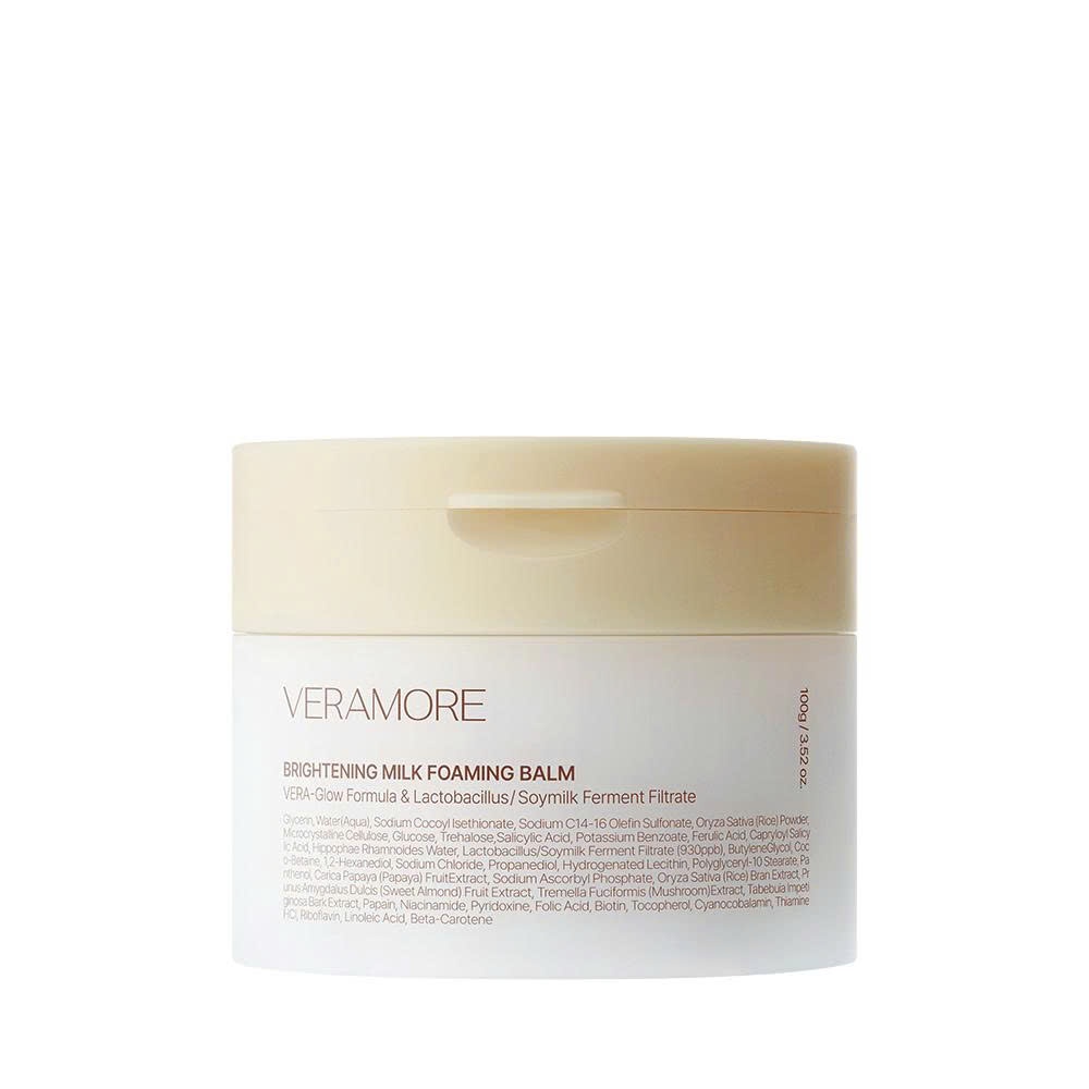 A63_ Sáp tẩy trang kiêm sữa rửa mặt dạng sữa Veramore Brightening Milk Foaming Balm 100g