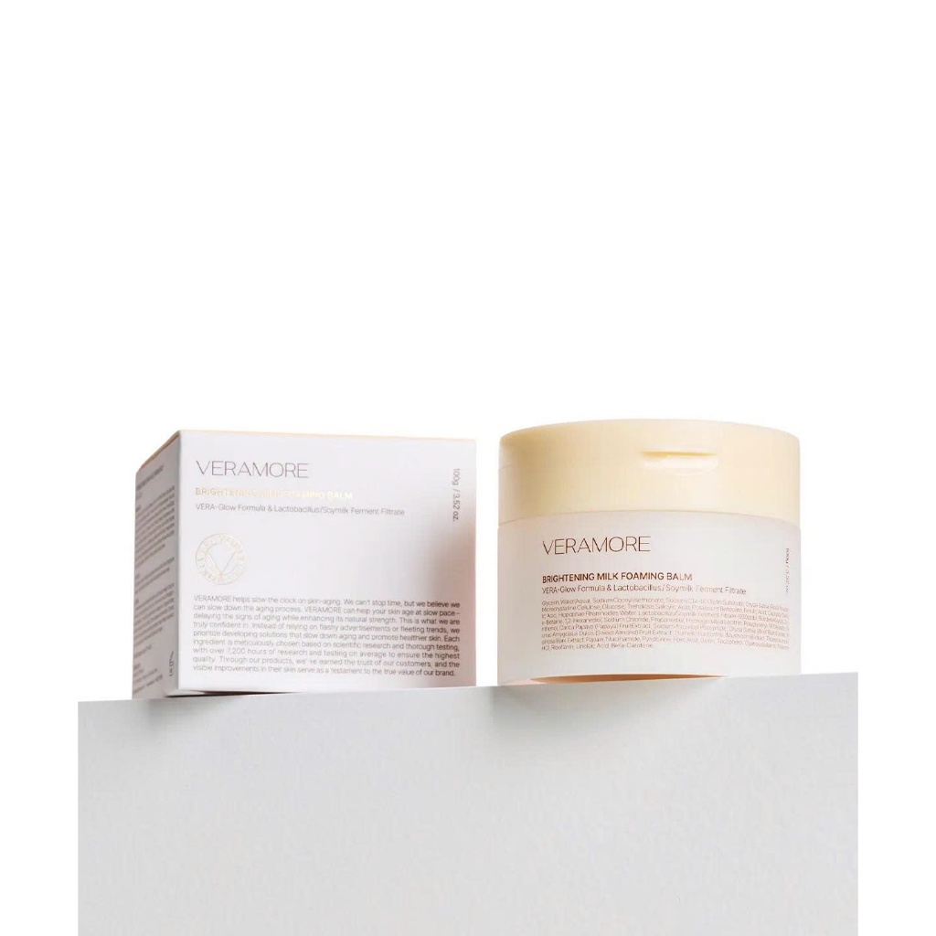 A63_ Sáp tẩy trang kiêm sữa rửa mặt dạng sữa Veramore Brightening Milk Foaming Balm 100g