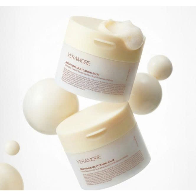 A63_ Sáp tẩy trang kiêm sữa rửa mặt dạng sữa Veramore Brightening Milk Foaming Balm 100g
