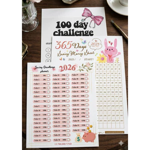 Combo 3 thẻ tiết kiệm : 365 Ngày + 52 tuần + luỹ kế 1-100