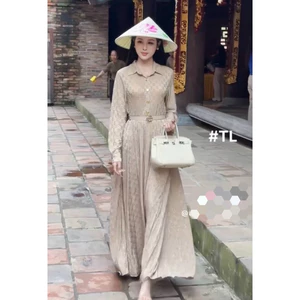 Đầm G.C cổ đức kèm belt Thảo Hàn