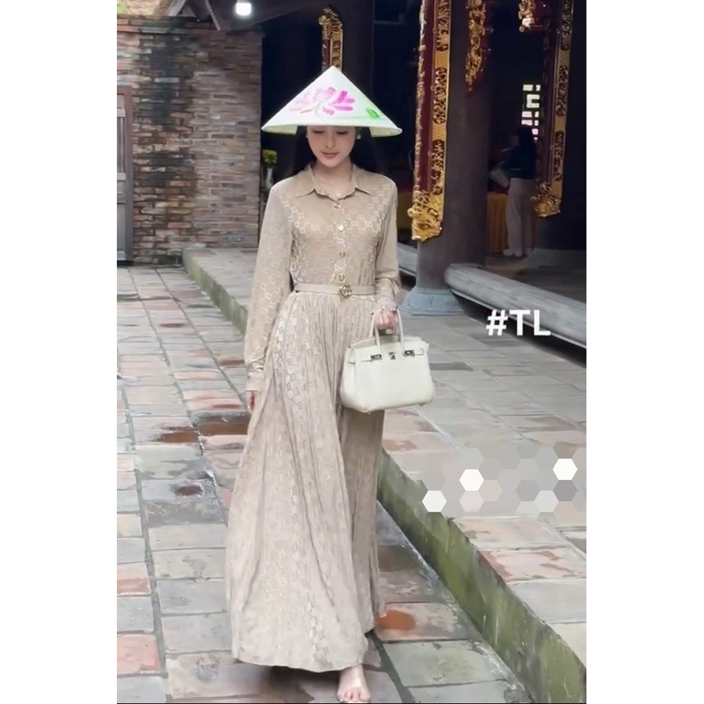 Đầm G.C cổ đức kèm belt Thảo Hàn