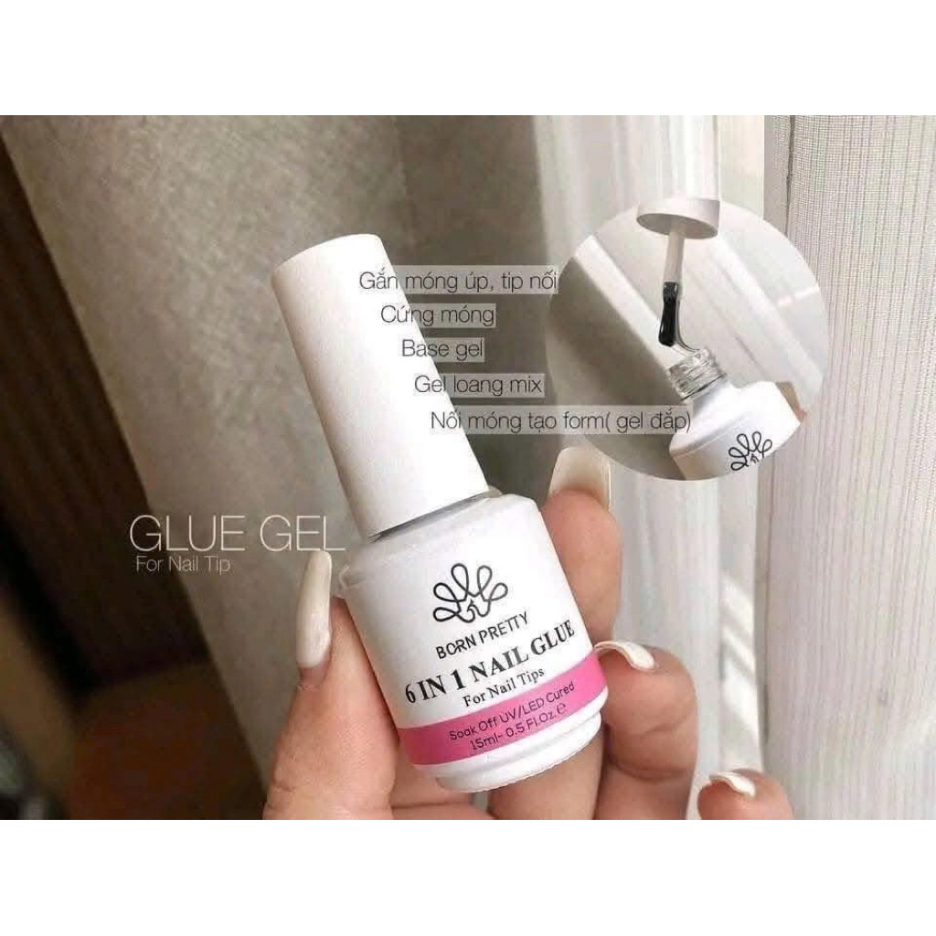 glue gel cứng móng tạo cầu Cao cấp 6 in 1